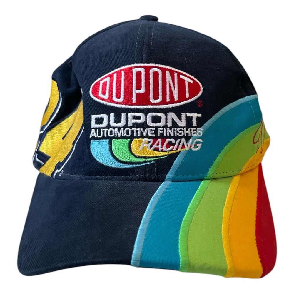 Vintage Jeff Gordon NASCAR 24 Snapback Hat Cap Blue Chase Rainbow Dupont Racing